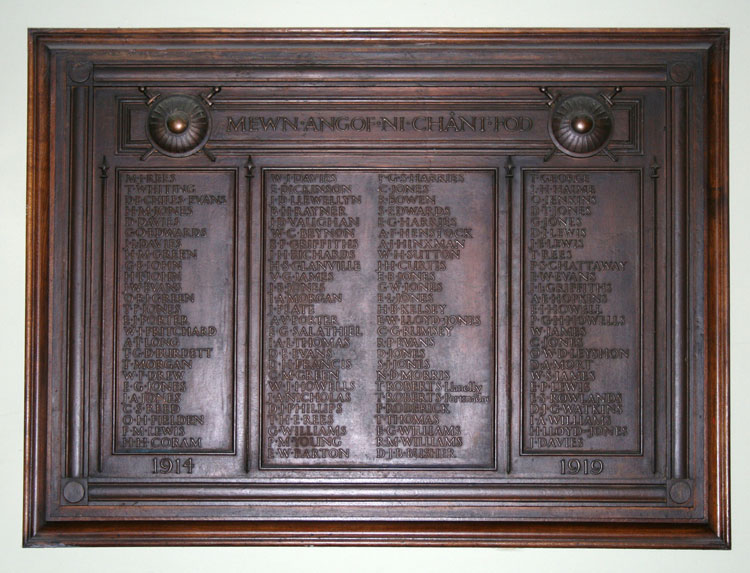The First World War Memorial for Aberystwyth University.