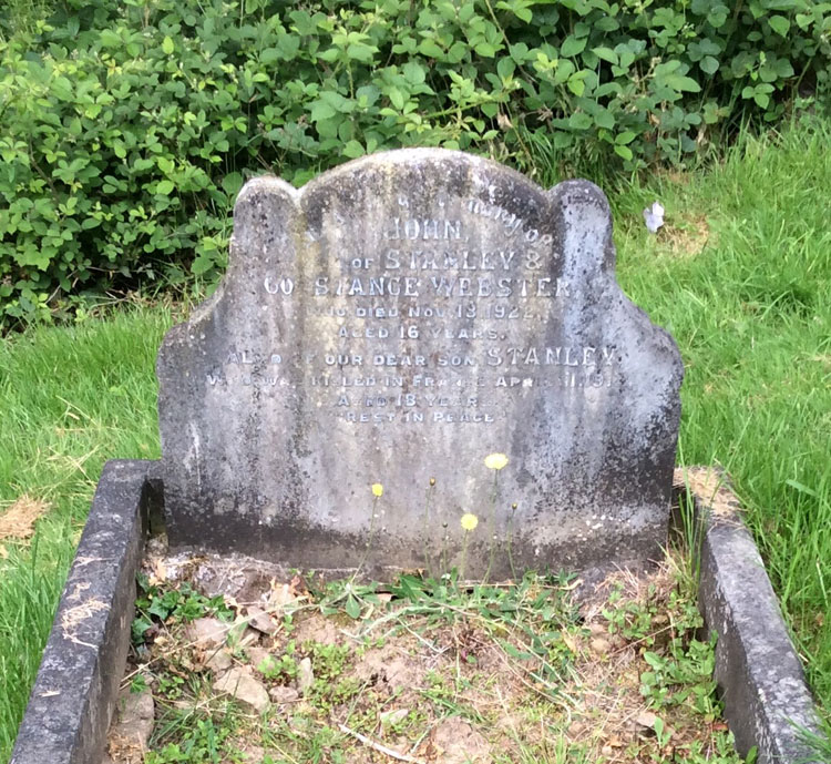 The Webster Family Grave in Belper Cemetery