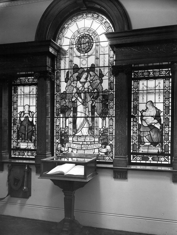 The Memorial Windows and Book of Remembrance in Bethnal Green Library