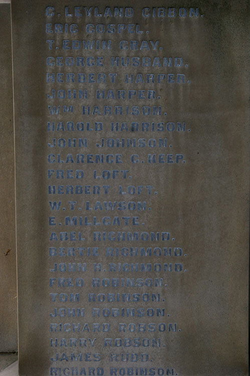 The Commemoration of Those Who Served on the Bishop Wilton War Memorial (Names "G" - "R")