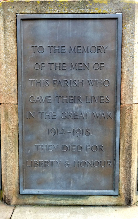 First World War Dedication the Castle Eden War Memorial