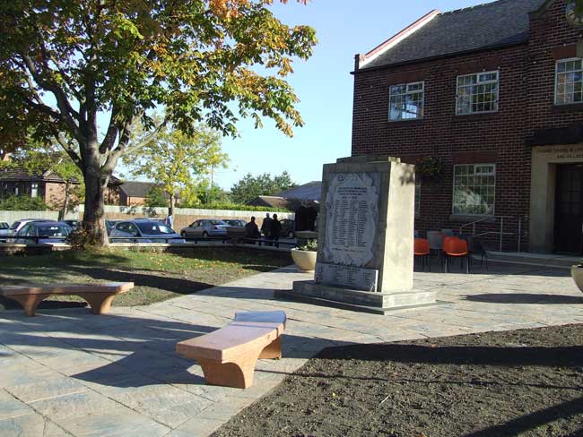 The War Memorial in Coxhoe in the Memorial Garden.