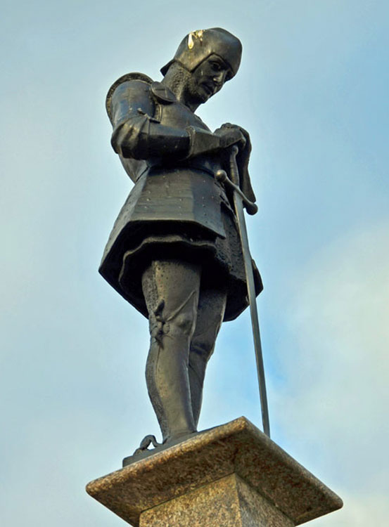 The Sculpture of St. George on the War Memorial for Cramlington (Northumberland)