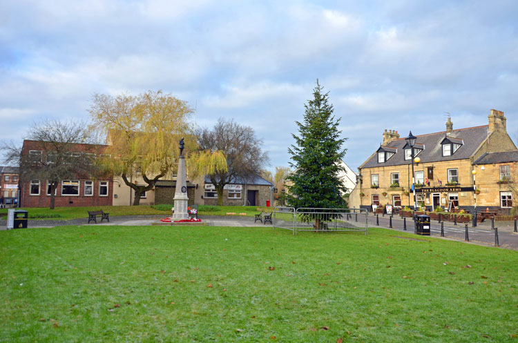 The Village Green and the War Memorial in Cramlington (Northumberland)