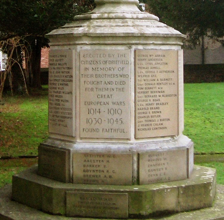The Driffield War Memorial 