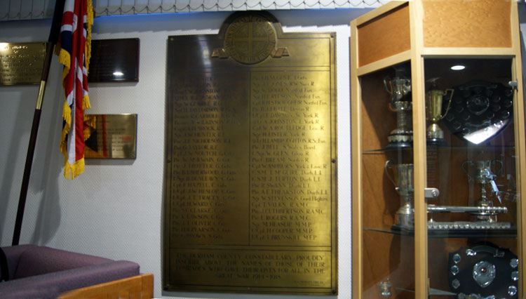 The First World War Memorial for the Durham County Contabulary in the Durham Police Headquarters, Aykley Heads (Durham City)
