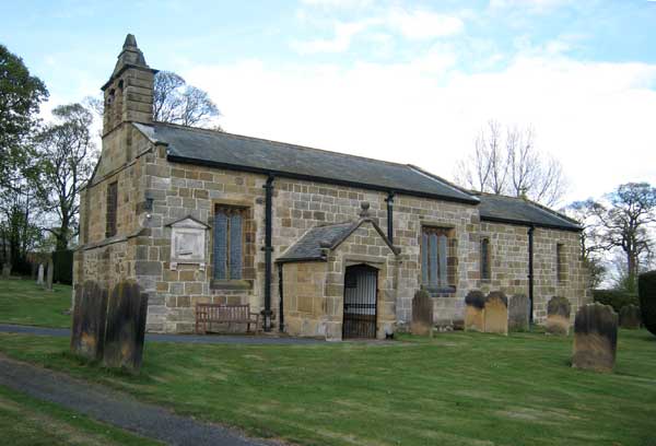 St. Oswald's Church, East Harlsey,  where Herbert Norman Constantine's memorial window is on the far left at the south western corner of the church.