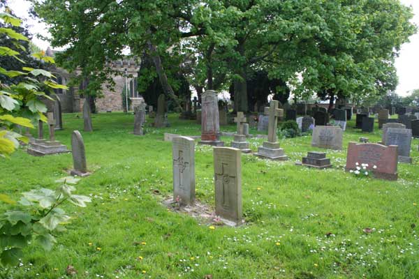 he grave of Coy Sgt Major H Atkinson, DCM & Bar, in the Churchyard of St. John the Baptist Parish Church, Egglescliffe
