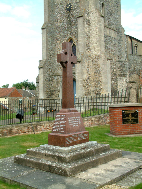 The War Memorial for Feltwell (Norfolk), outside St. Mary's Church.