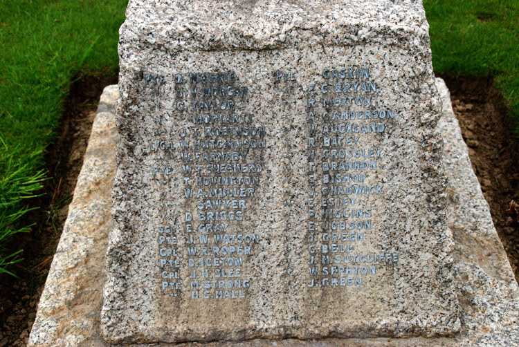 Commemorations on the Fricourt Memorial - 1