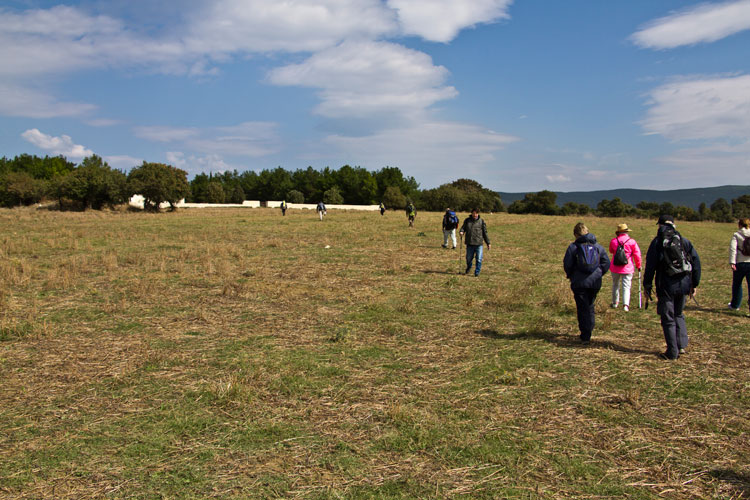 The Trek Over Rough Pasture Land to reach Azmac Cemetery