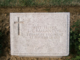 Private Stephen Cresswell Ballantyne, 18757.