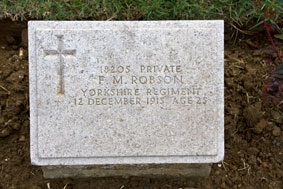 Private Fenwick Miller Robson. 18205.