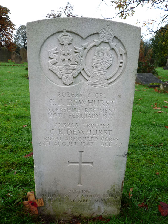 The Dewhurst Father and Son Headstone
