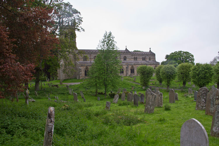 St. Andrew's Church, Aysgarth, as seen from the Lodge Family graves (South West part of churchyard)