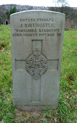 Private Birtwistle's headstone