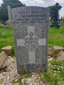Private Fred Barraclough. 27445. 