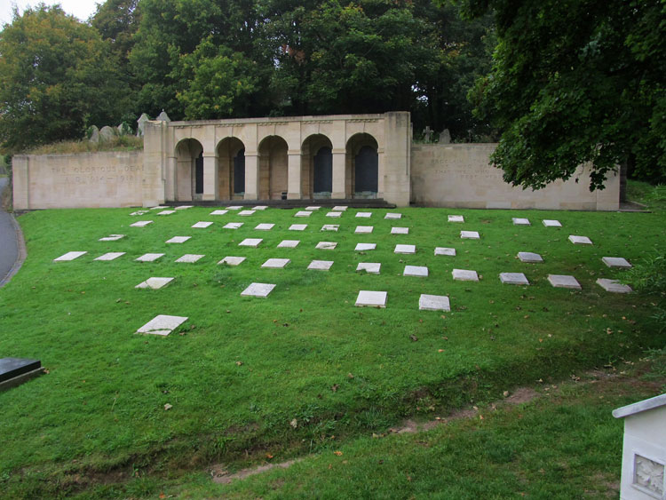 "Soldiers Corner" and the Screen Wall in Bristol (Arnos Vale) Cemetery