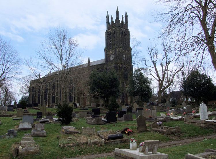 A view of Coseley (Christ Church) Old Churchyard from the North West