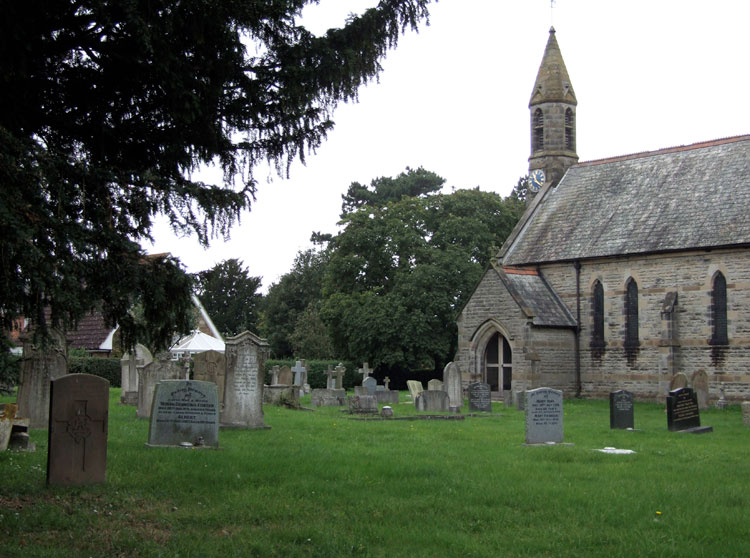Dalton (ST. John) Churchyard, with Private Green's headstone on the left.