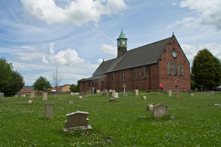 St. Paul's Church, Deaf Hill (Co. Durham) showing the scattered Commonwealth War Graves in the churchyard