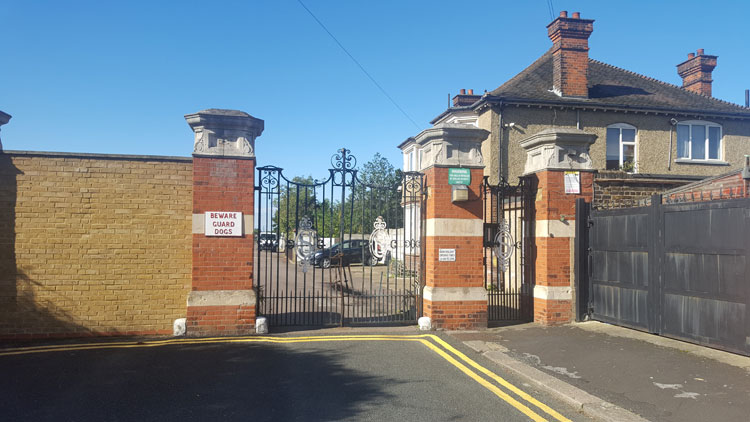 The Entrance to East Ham (Marlow Road) Jewish Cemetery, - Closed on Saturdays (see above)