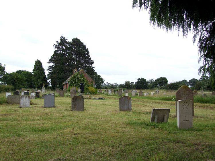 Private Harbour's Headstone (right) in East Harling Cemetery