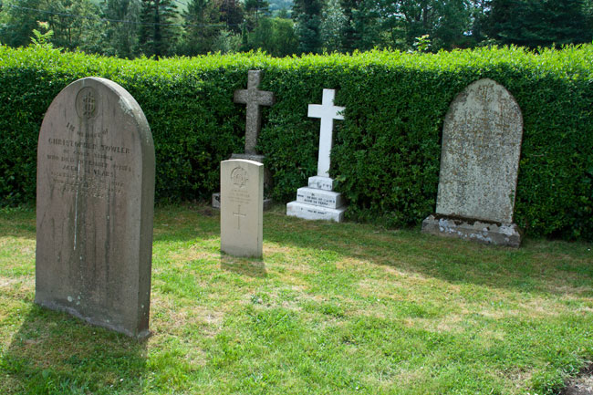 Private J G Towler's grave in the Towler Family plot in the Churchyard of St. John, East Witton