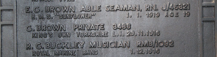 The Name of Private Brown on the Screen Wall, Edinburgh (Seafield) Cemetery