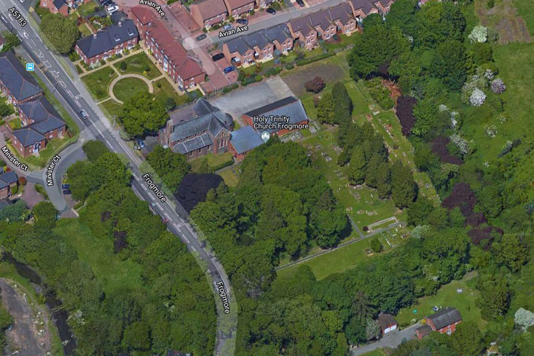 The Frogmore (Holy Trinity) Burial Ground as viewed in Google Earth