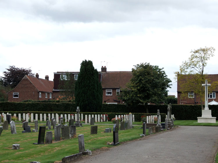 Fulford Cemetery, - the Cross of Sacrifice and the War Graves Plot.