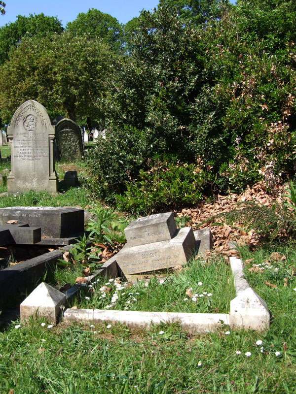 The neglected state of Private Horsley's grave
