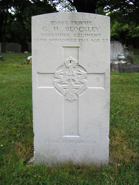 Private G H Blockley. 29862.