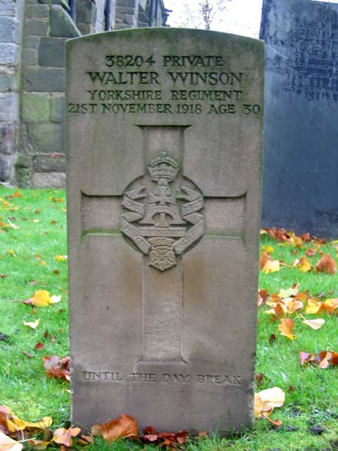 The grave of Private Walter Winson