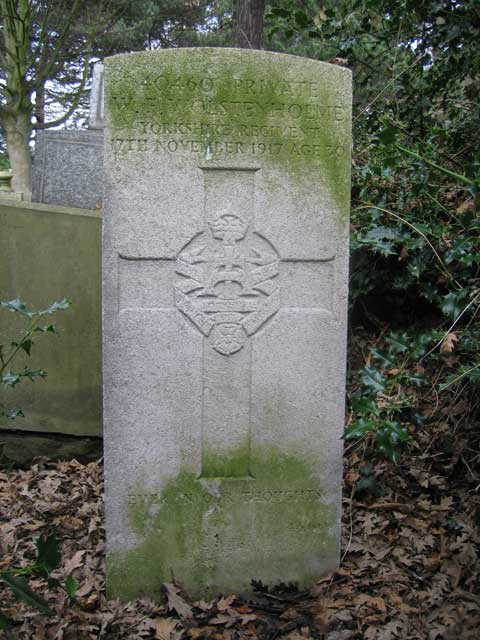The grave of Private Walter Ernest Wolstenholme