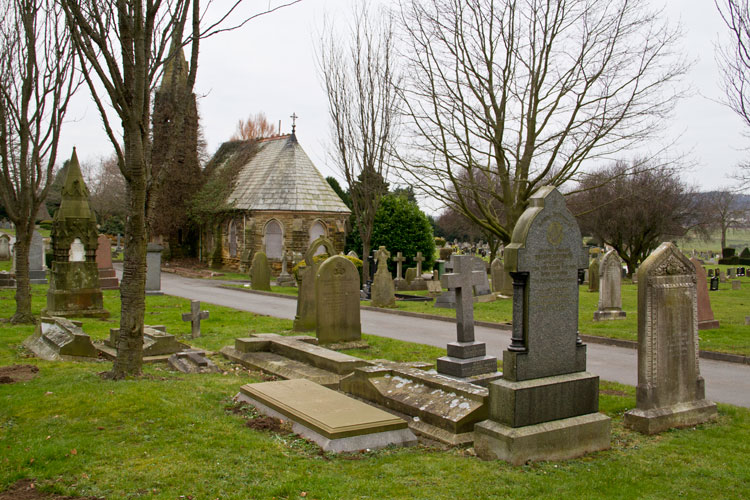 The Richardson Family Grave (foreground) in Guisborough Cemetery.