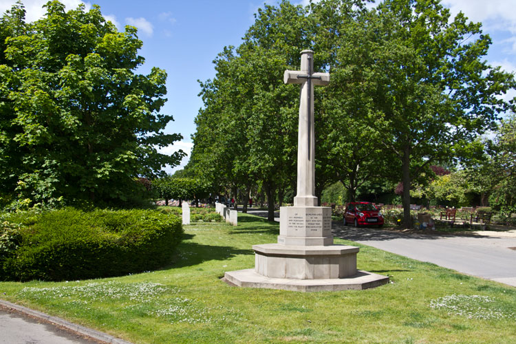 The Cross of Sacrifice by the Main Entrance to Hartlepool (Stranton) Cemetery