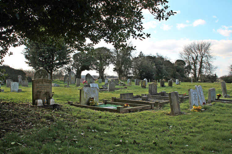 Horsington (All Saints) Churchyard, - Private Longthorn's grave can be seen left of centre.