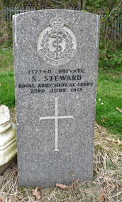 Private Samuel Steward. 137740. 16th (Cork) Coy. Royal Army Medical Corps, formerly 30300 the Yorkshire Regiment. Son of Mrs. A. Steward, of 19, Francis St., East Hull. Died at home 23 June 1918.