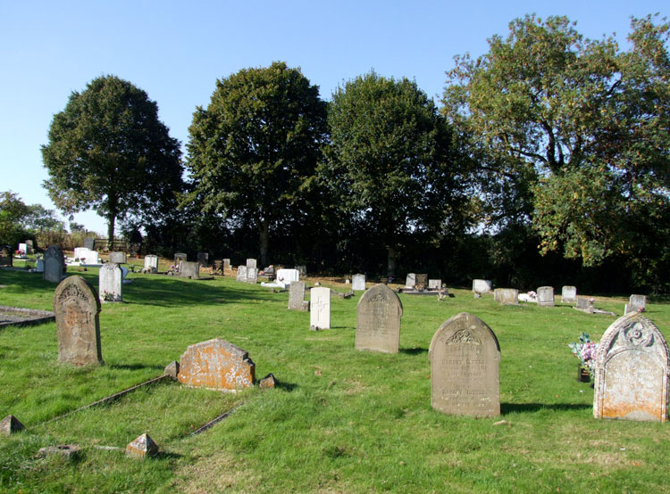 King's Cliffe Cemetery and Private Robert's grave (centre)