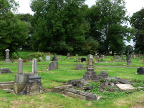 Private Preston's Family Headstone (left).