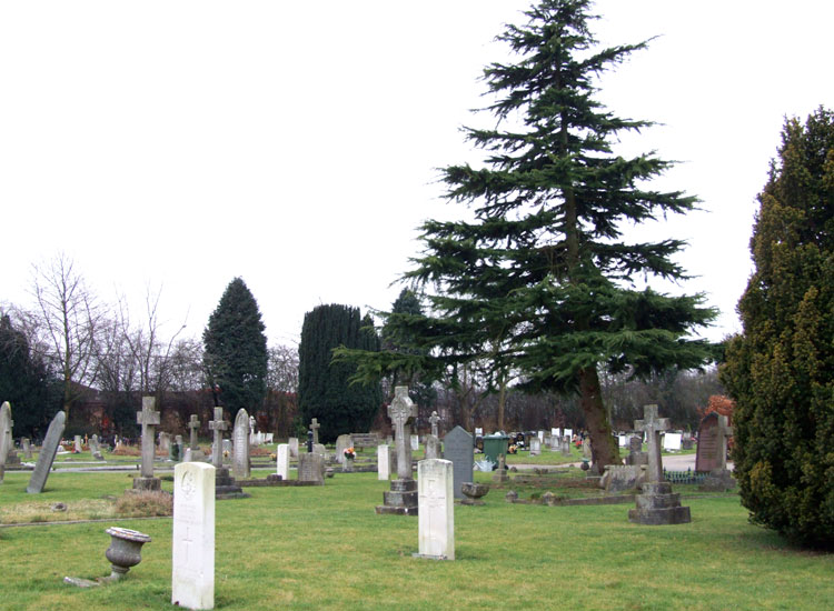 View of the Market Harborough (Northampton Road) Cemetery with Pte Cotton's grave in the left foreground