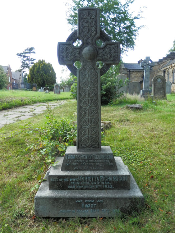 The Richardson Family Headstone in the Churchyard of St. Cuthbert's, Marton 