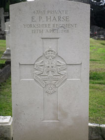 Private Ernest Percy Harse, 47765