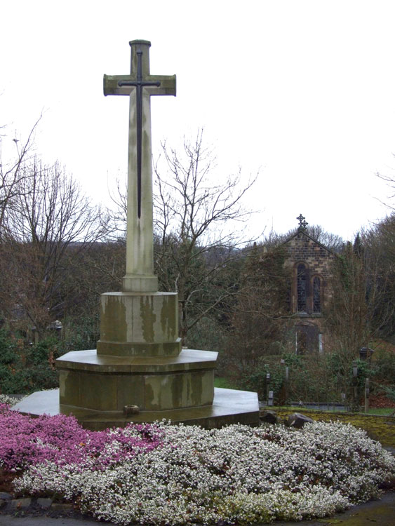 The Cross of Sacrifice at the Entrance to Rotherham (Moorgate) Cemetery