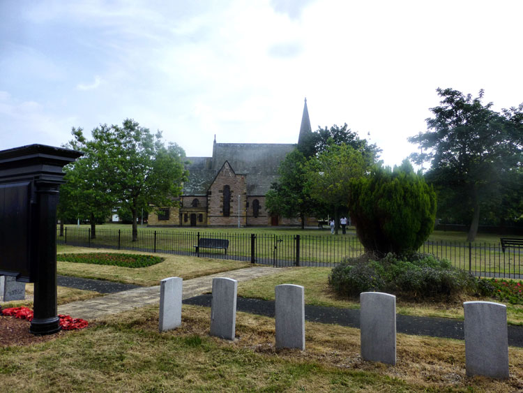South Shields (St. Stephen) Cemetery, with St. Stephen's Church in the background.