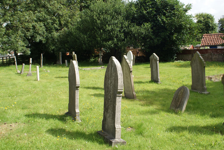 A View of Strensall (St. Mary) Churchyard. Private Robinson's headstone is on the extreme right & Private Coates on the left.
