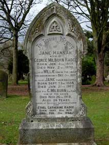 The Radge Family Headstone