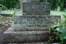 The right face of the  Phillips family memorial