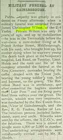 The report on Private Wilson's funeral.